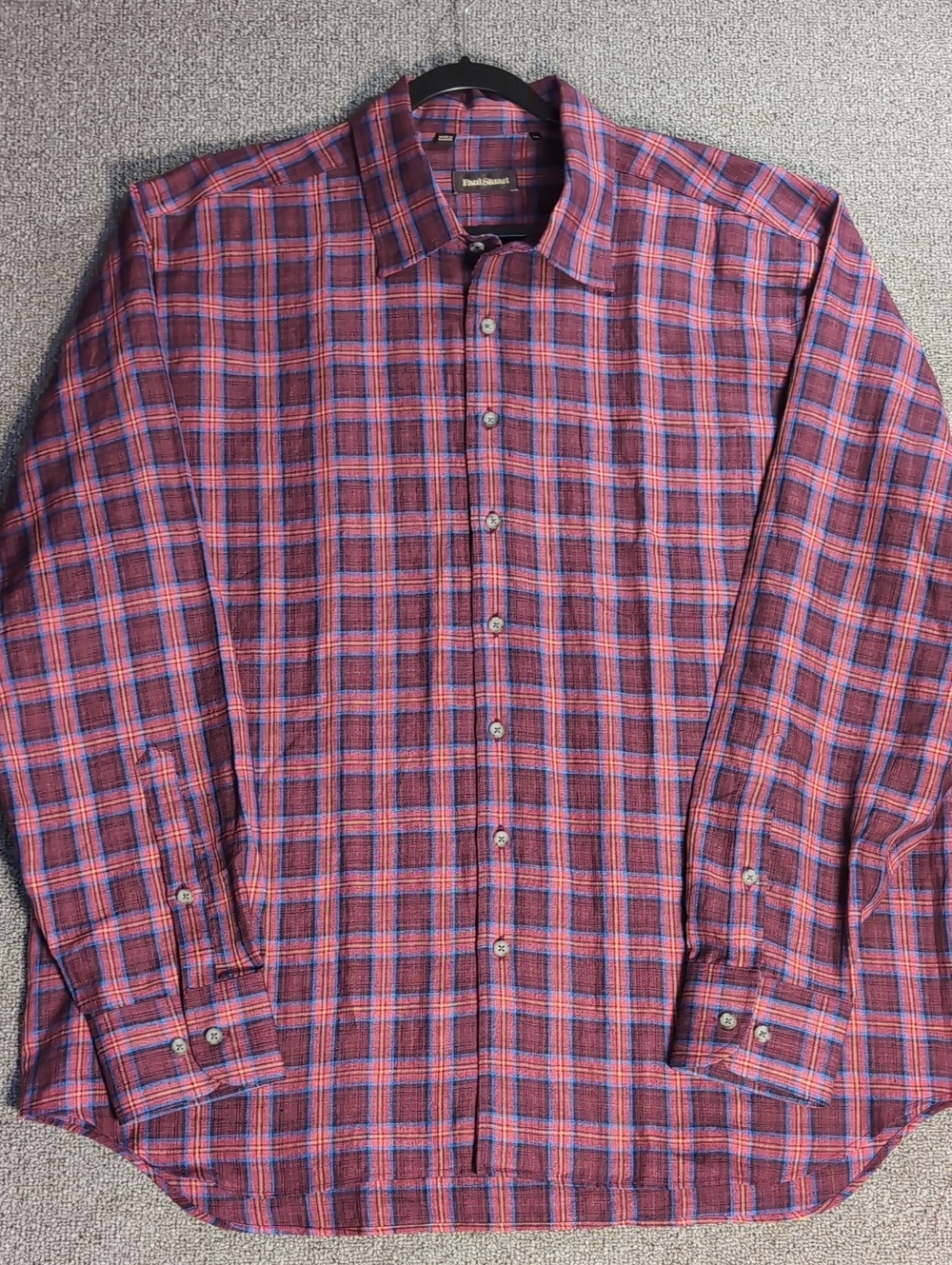 Paul Stuart Linen Plaid Shirt Size XXL Made in Canada Classic Luxury